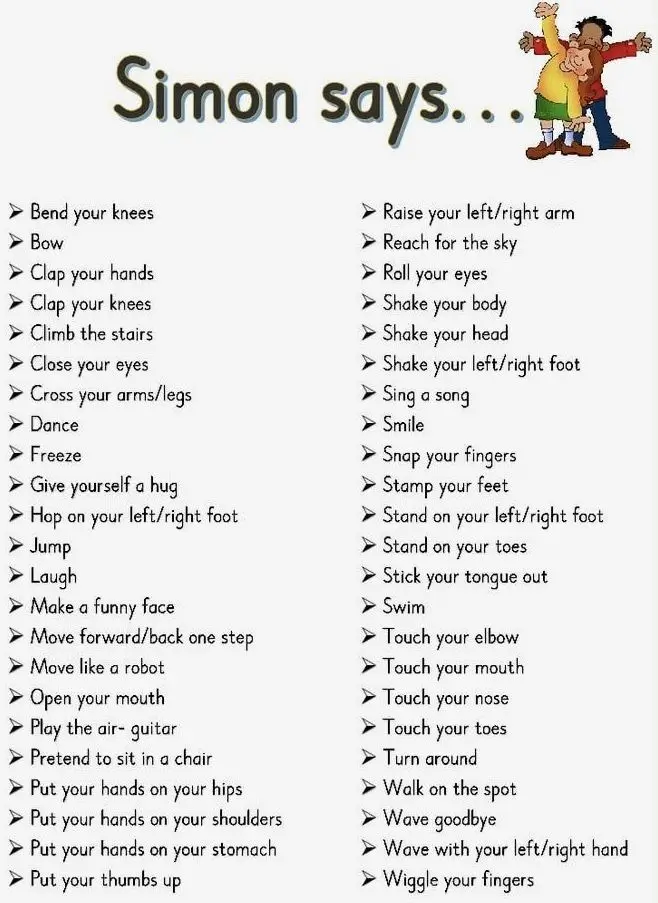 79+ Fun and Unusual Simon Says Phrases for Kids